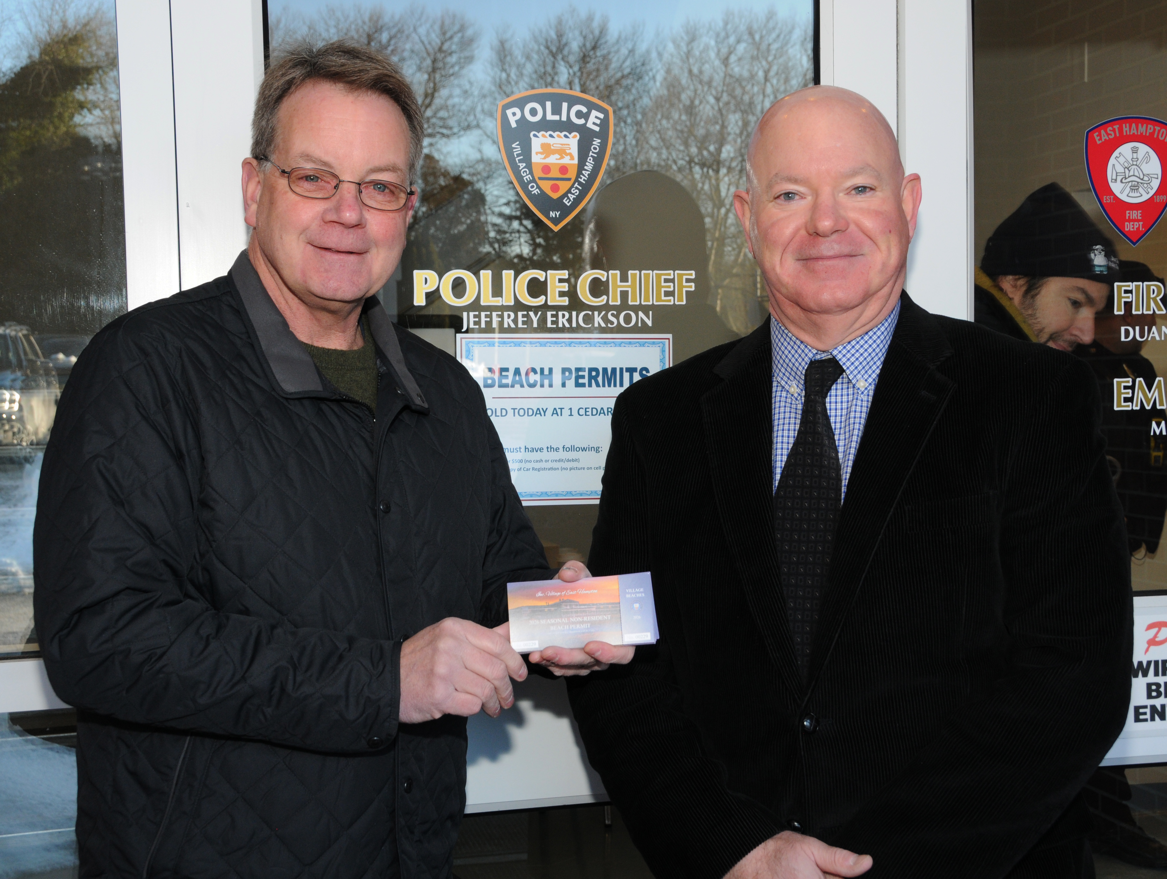 East Hampton Village Mayor Jerry Larsen and East Hampton Village Chief of Police Jeffrey Erickson