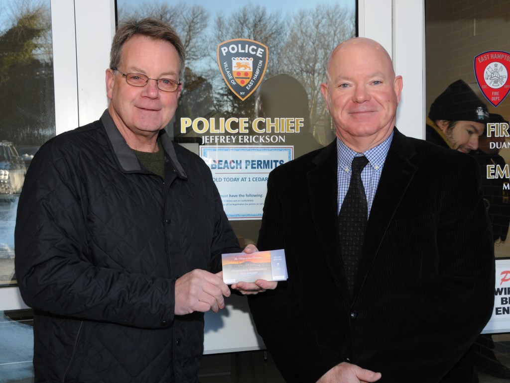 East Hampton Village Mayor Jerry Larsen and East Hampton Village Chief of Police Jeffrey Erickson