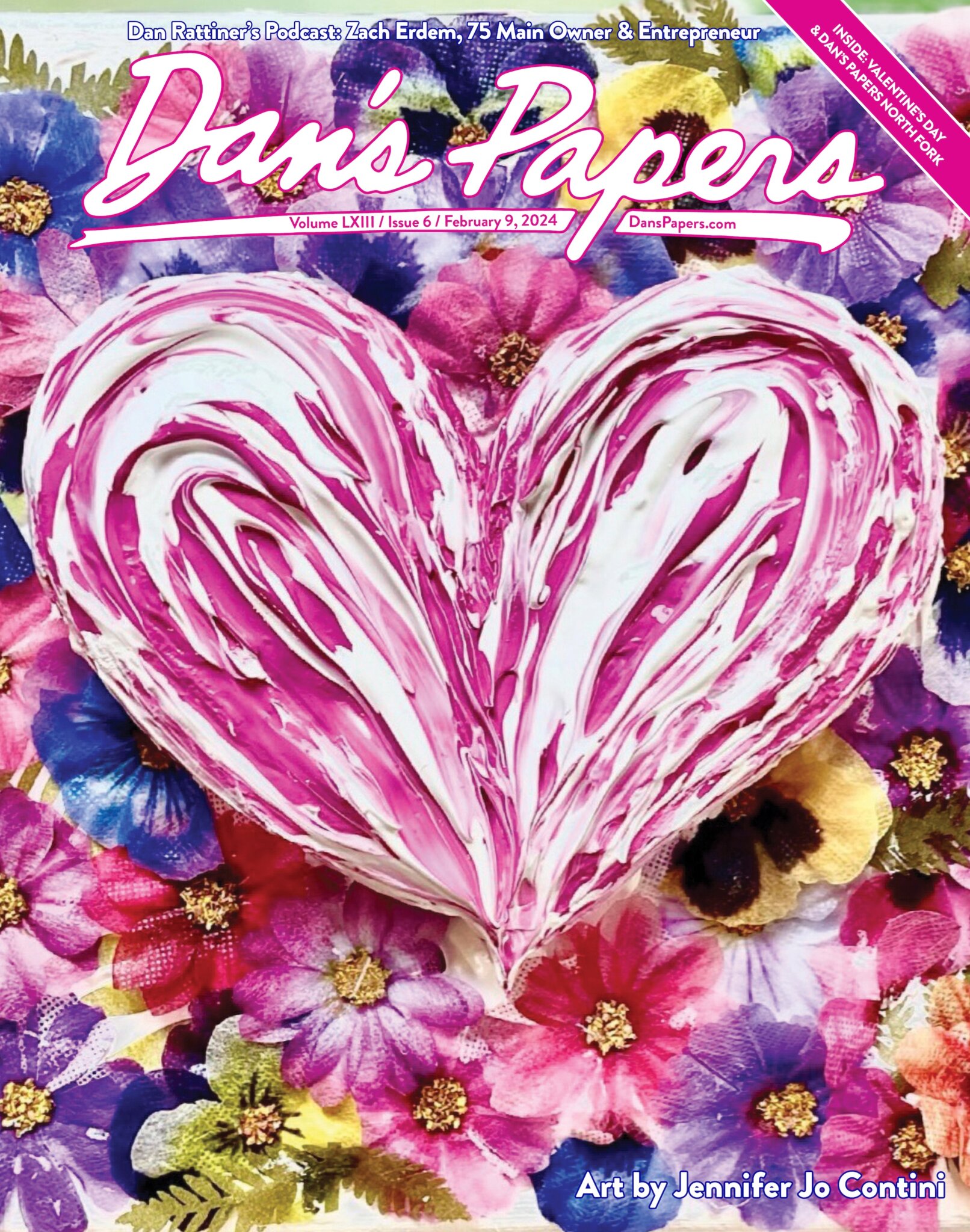 February 9, 2024 Dan's Papers cover art by Jennifer Jo Contini for Valentine's Day heart
