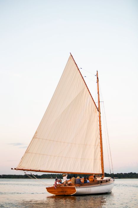 The Selina II, a catboat built on the North Fork in 1926, will return here in the spring, guided by Captain Luna Crowley, great-granddaughter of legendary sailor Frank Mundus and grandniece of legendary sailor Pat Mundus.