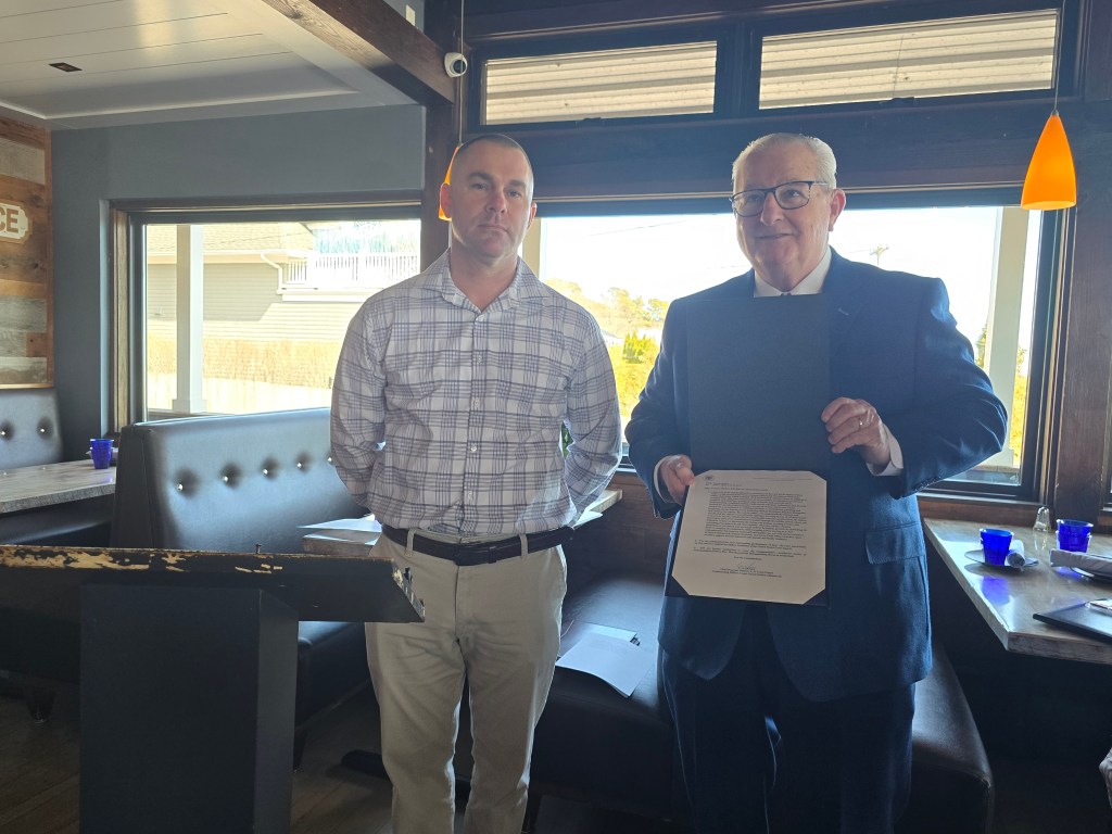 Jim Agals, Vice Flotilla Commander of East Moriches Flotilla is awarded an Auxiliary Letter Of Commendation by Chief Warrant Officer Christopher Skala Station Shinnecock Commanding Officer. Jim Agals, Vice Flotilla Commander of East Moriches Flotilla is awarded an Auxiliary Letter Of Commendation by Chief Warrant Officer Christopher Skala Station Shinnecock Commanding Officer.