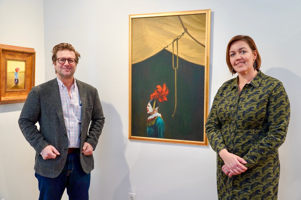 Bridgehampton Museum Collections Manager, Tim Malyk, Owner and Curator of The Christensen Gallery, Theresa Christensen