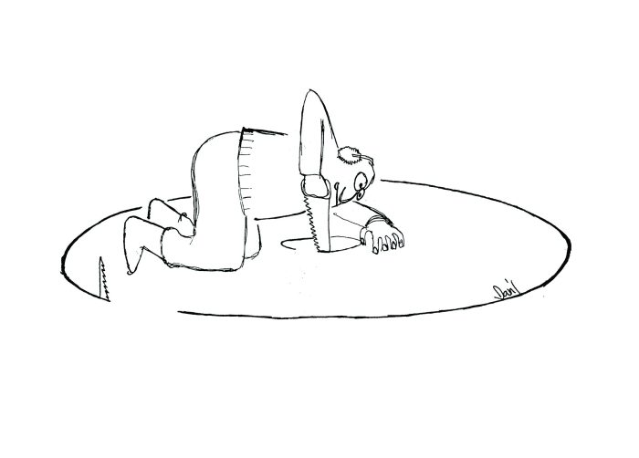 ice saw Cartoon by Dan Rattiner