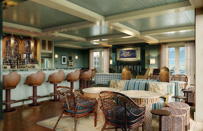 The bar lounge at Faraway Sag Harbor hotel