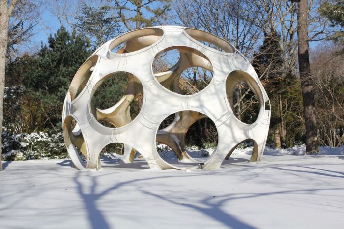 "Fly's Eye Dome," 1997 Fiberglass 336 in x 396 in x 396 in (853.44 cm x 1005.84 cm x 1005.84 cm), Designed by Buckminster Fuller and produced by John Kuhtik 1997