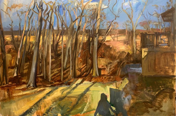 Bruce Lieberman "Groundhog Day Self Sees Shadow" 40 x 50 inches. 2020