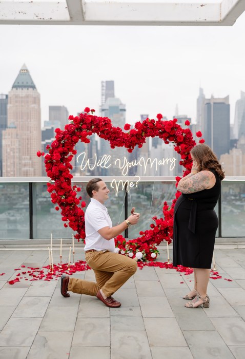 Christian popped the question to Hannah atop the Ink 48 Hotel penthouse rooftop. 