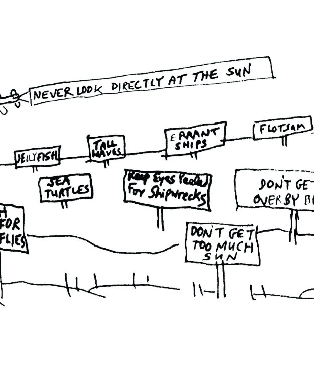 Beach signs cartoon by Dan Rattiner