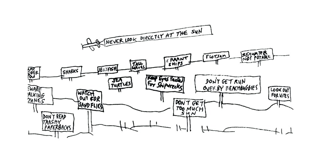 Beach signs cartoon by Dan Rattiner