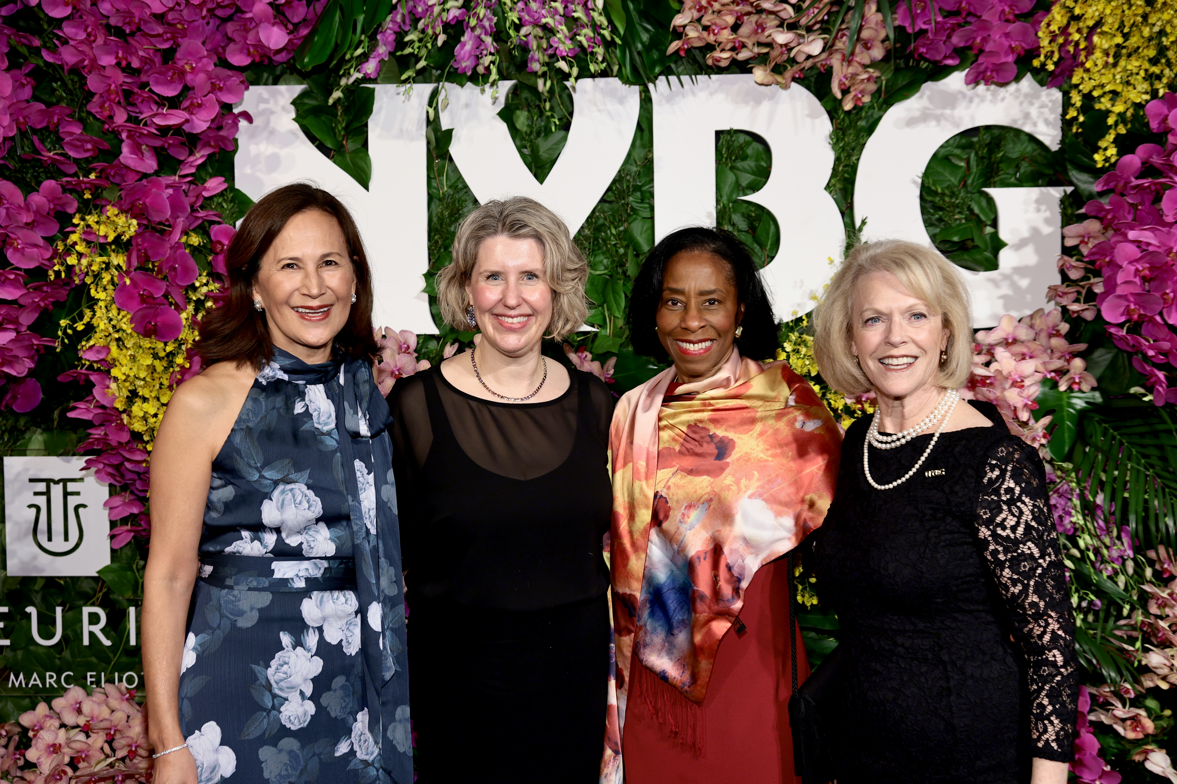 Tracy Tang, Jennifer Bernstein, Dianne T. Renwick, and Diane Katzin attend as The New York Botanical Garden hosts The Orchid Dinner at The Plaza Hotel on February 26.