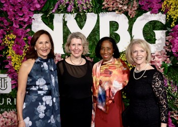 Tracy Tang, Jennifer Bernstein, Dianne T. Renwick, and Diane Katzin attend as The New York Botanical Garden hosts The Orchid Dinner at The Plaza Hotel on February 26.