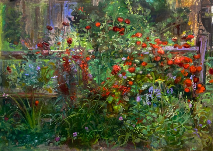 Bruce Lieberman "Red Flower" 28 x 36 inches, 2026