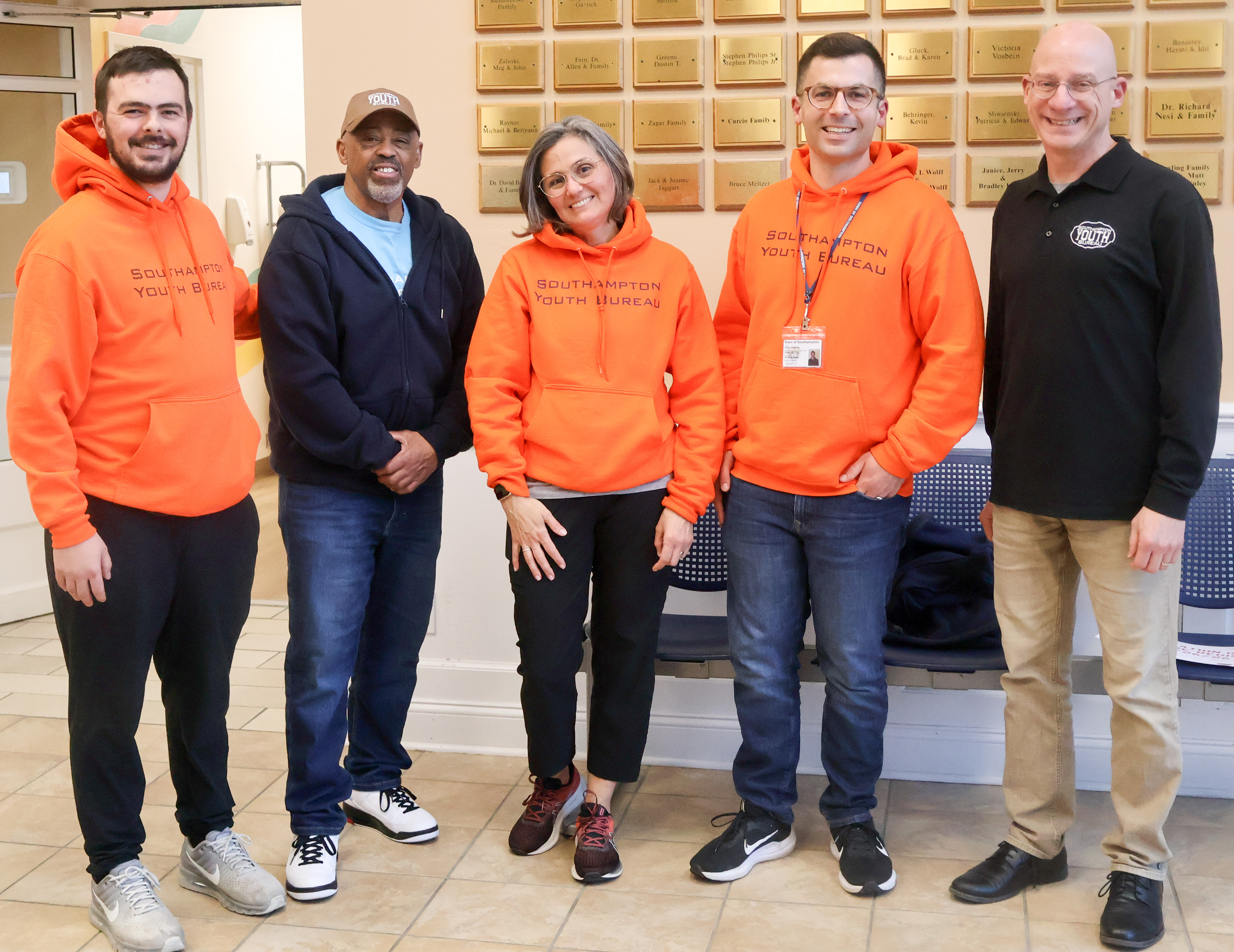 Southampton Youth Bureau - Nick Terry, Rodney Rollins, Cara Conklin-Winfield, and Peter Strecker with Director Tracy Kolsin