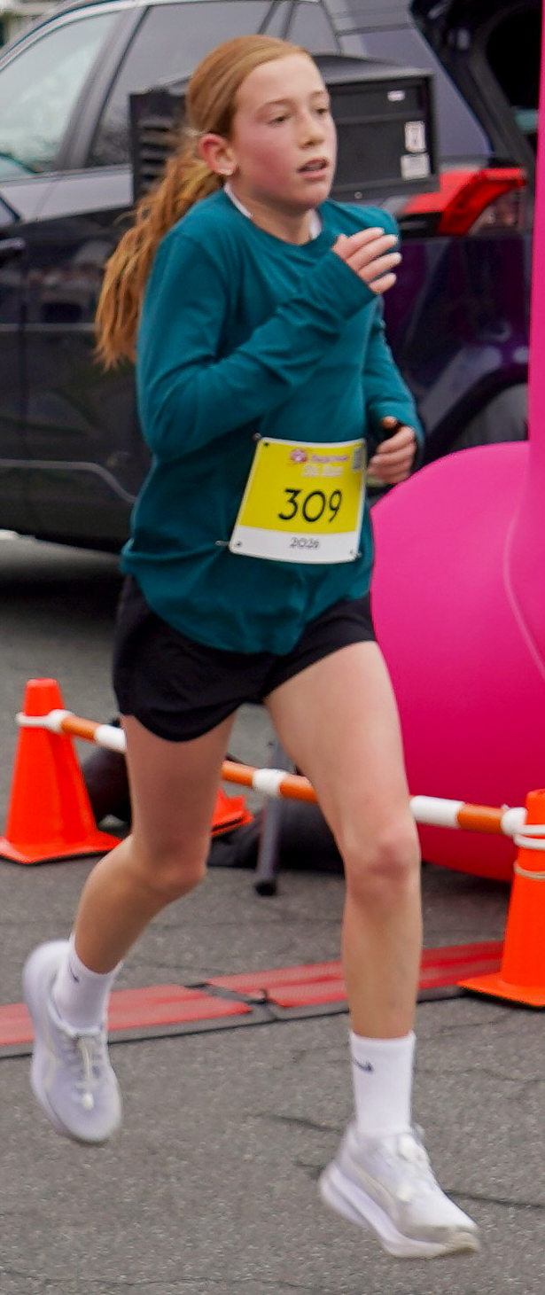 1st in Under 14 category- Zoey Falkenhan Time- 20:43.25