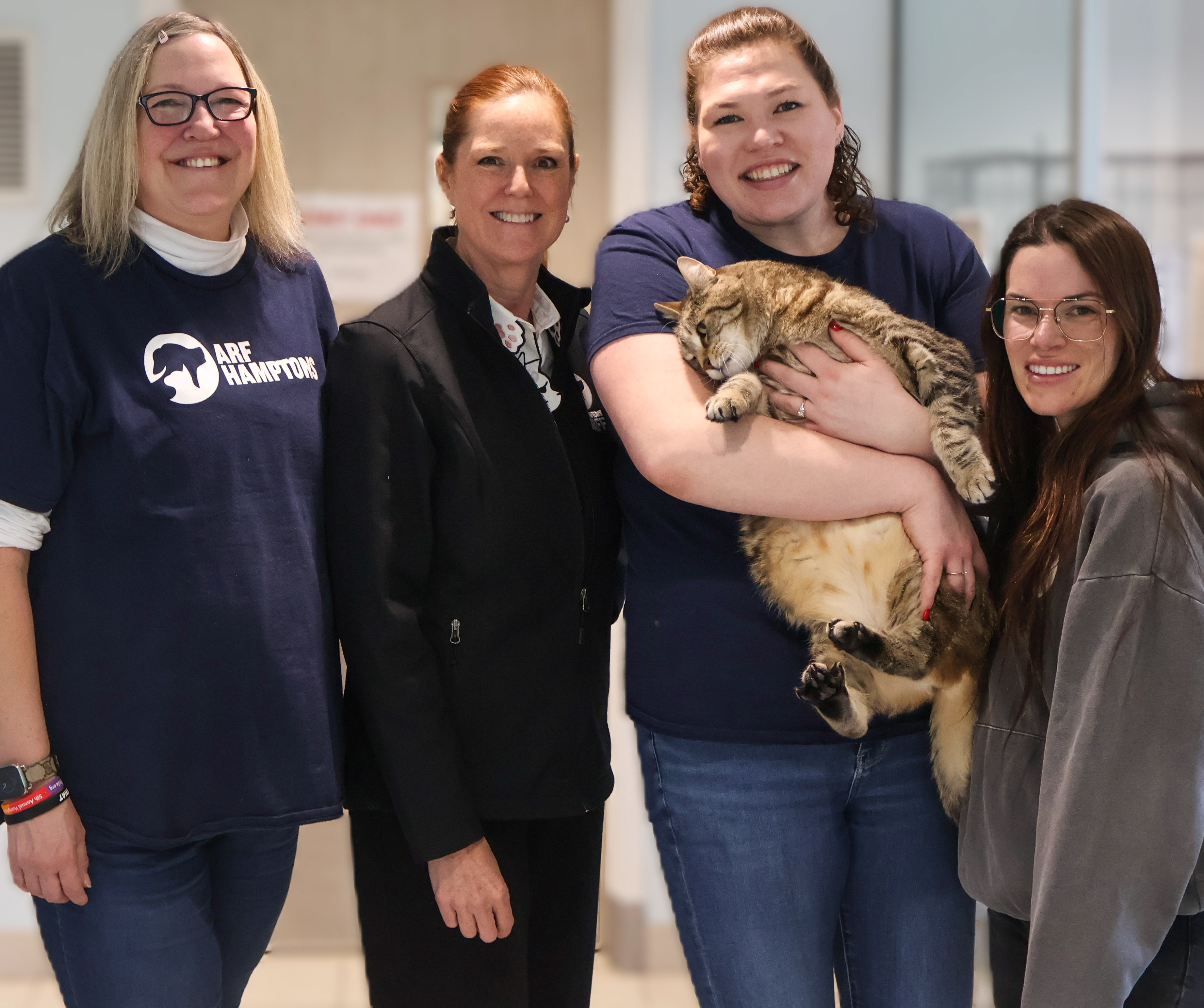 ARF Volunteer Coordinator Kendra Wates with ARF Executive Director Kim Nichols, Medical Operations Director Bridget Stonemetz , Marketing and Communications Coordinator Tess Pintchik