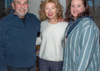 Author and Poet Philip Schultz, The Church Co-founder April Gornik with Executive Director Sheri Pasquarella