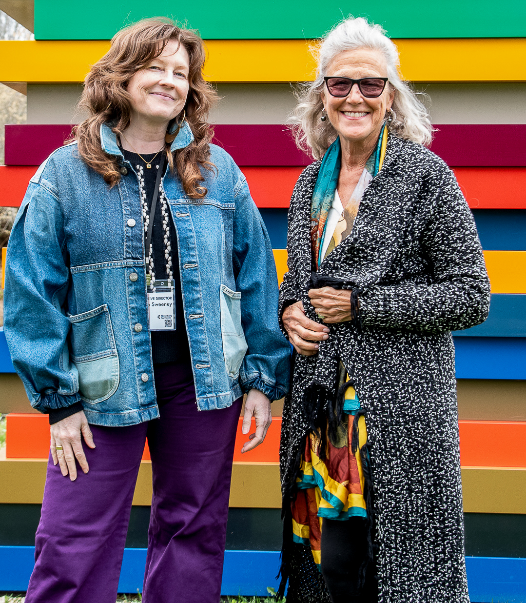 Executive Director of The Longhouse Reserve Lara Sweeney with Susi Resner