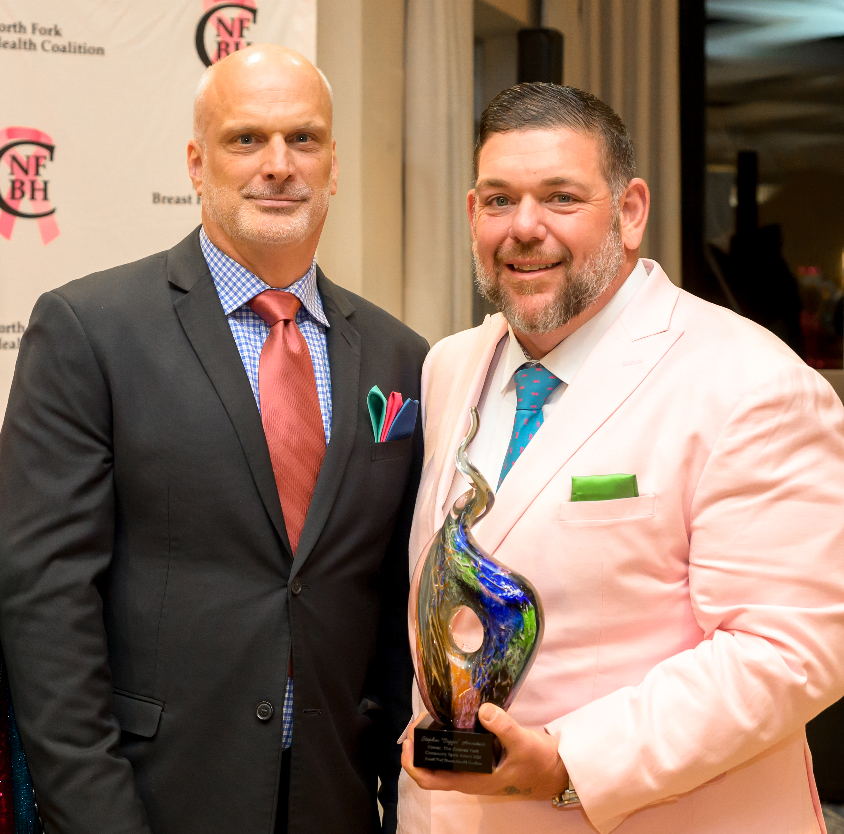 Rob Stromski presenting Community Spirit Award to Honoree Stephen Biggie Ammirati