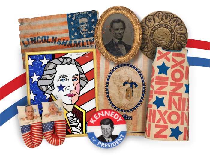 Ephemera on display in "The Story of America" at Southampton Arts Center