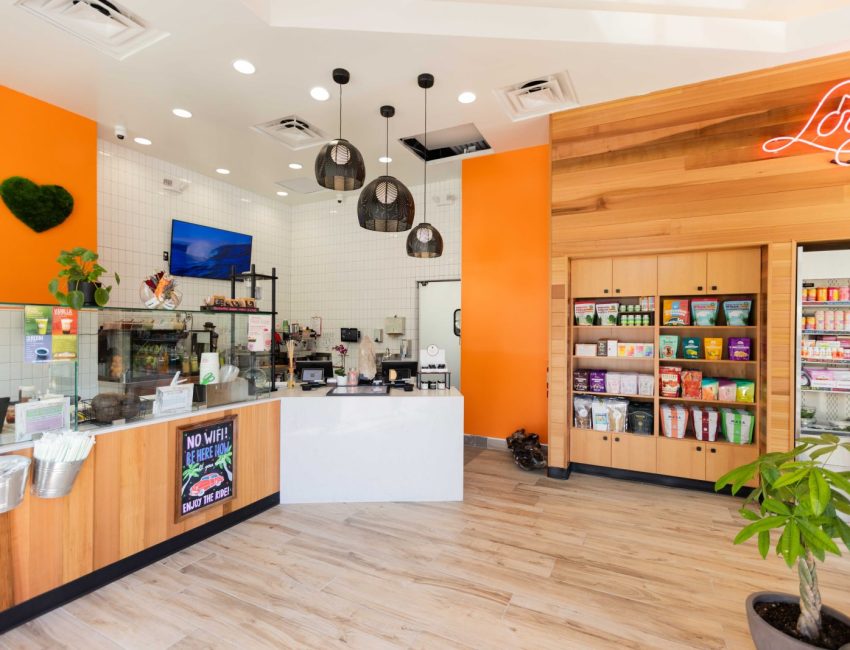 The interior of a SunLife Organics location in Brentwood, California.