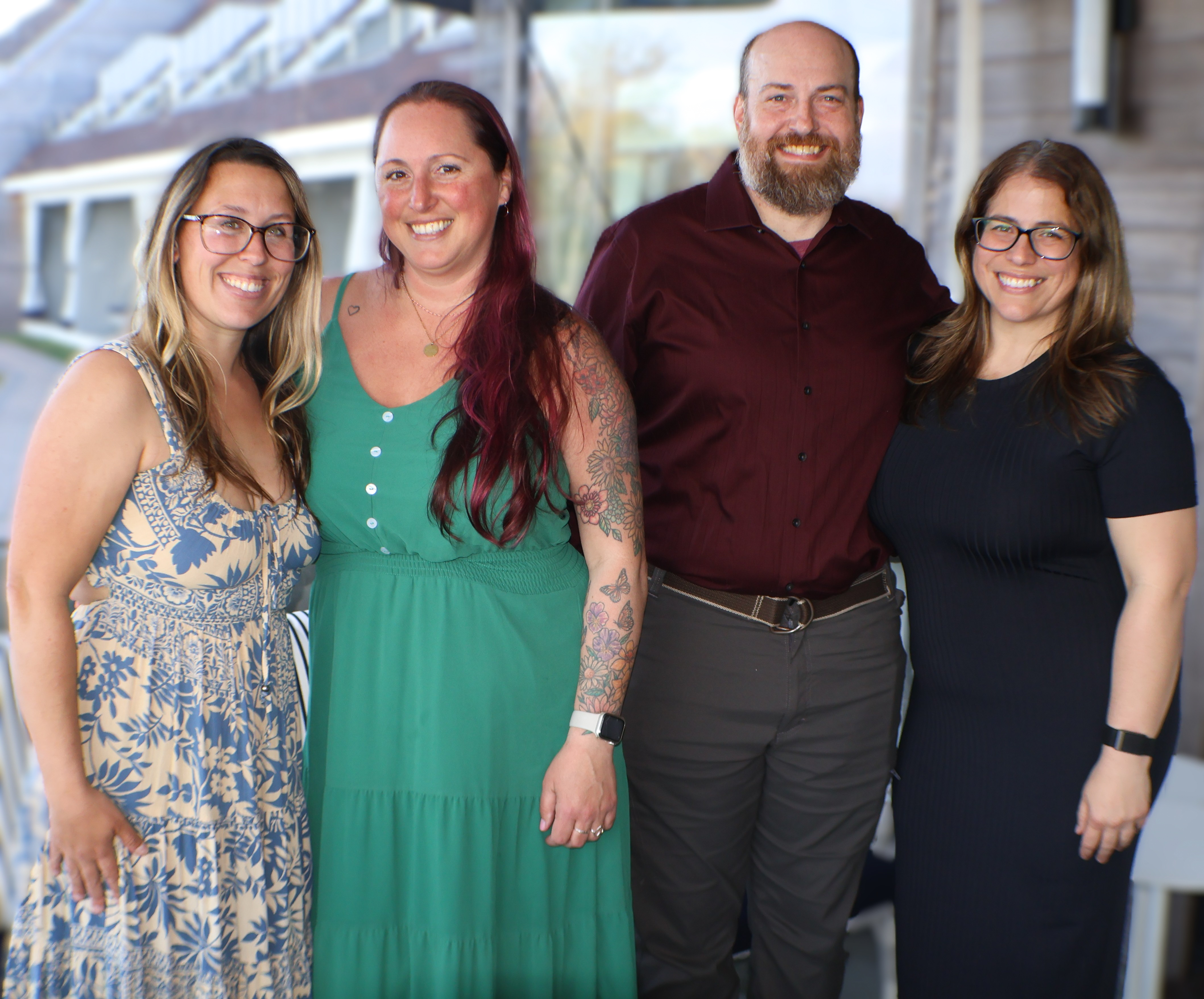 Owner NOFO Events Danielle Danowski, Vita Giannone with Vita Vintage Events, Richard Cato with Pellegrini Vineyards, and Nicole Kennelly with East End Sticker