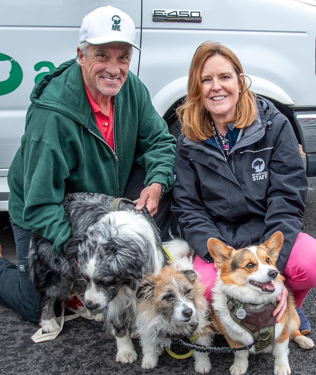 Steve Lamson and Kim Nichols with Finley, Jack, and Otis