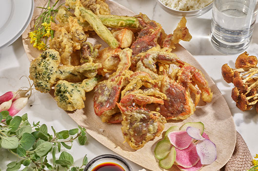 Citarella Tempura Soft-Shell Crabs and Spring Vegetables