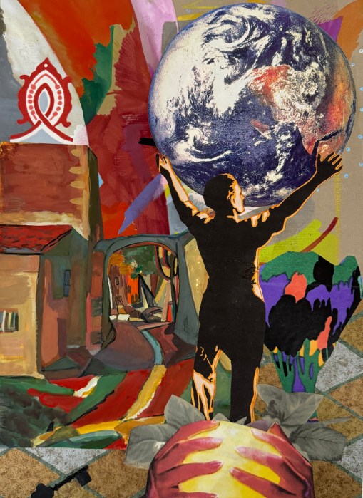 "The World" (mixed media collage) by Amy Zerner