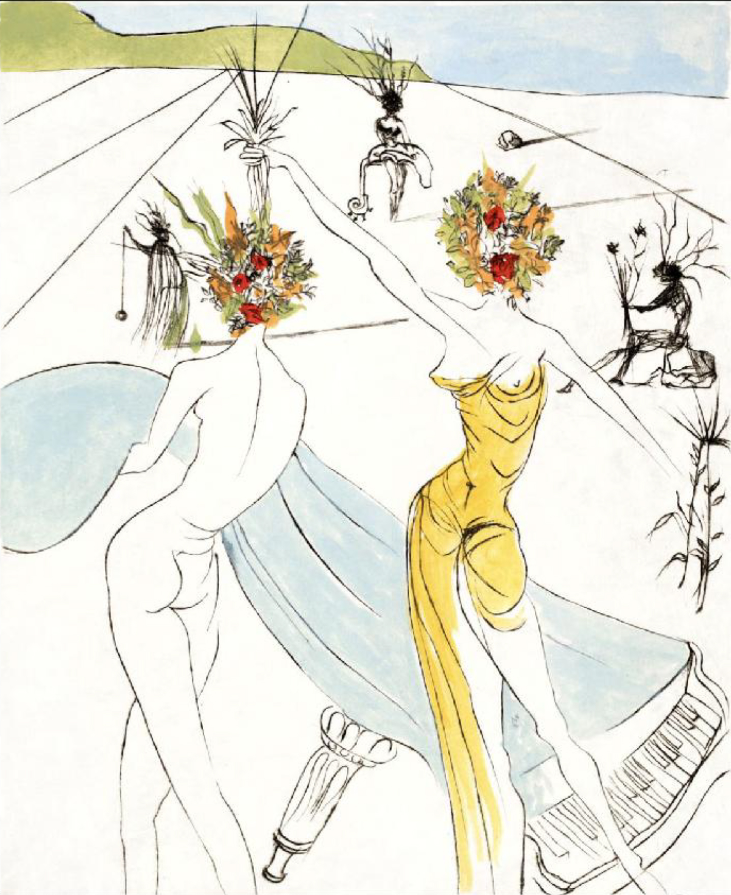Salvador Dali "Flower Women with Soft Piano," Courtesy Contessa Gallery