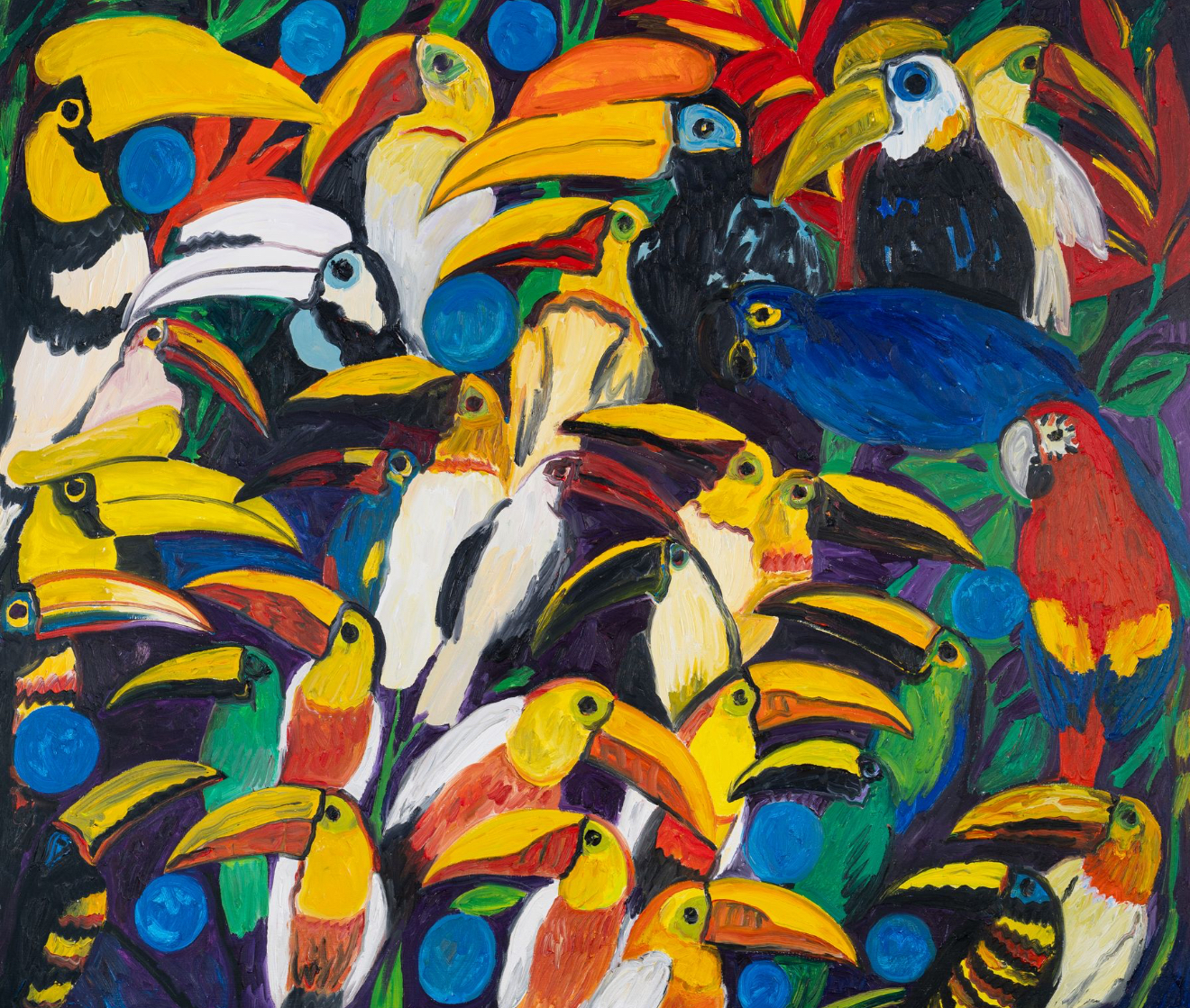 Art by Hunt Slonem, Courtesy Contessa Gallery