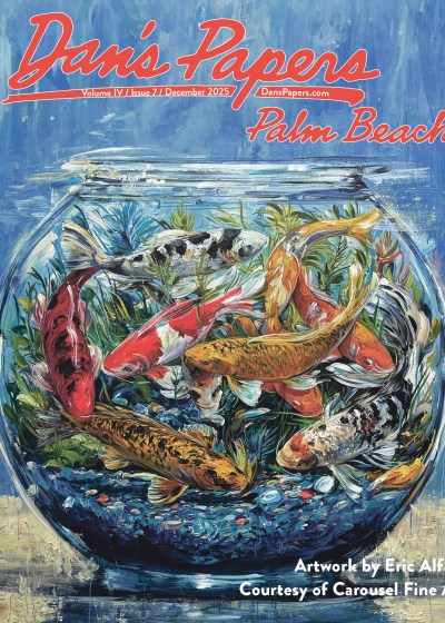 December 2025 Dan's Papers Palm Beach cover art by Eric Alfaro, Courtesy Carousel Fine Art West Palm