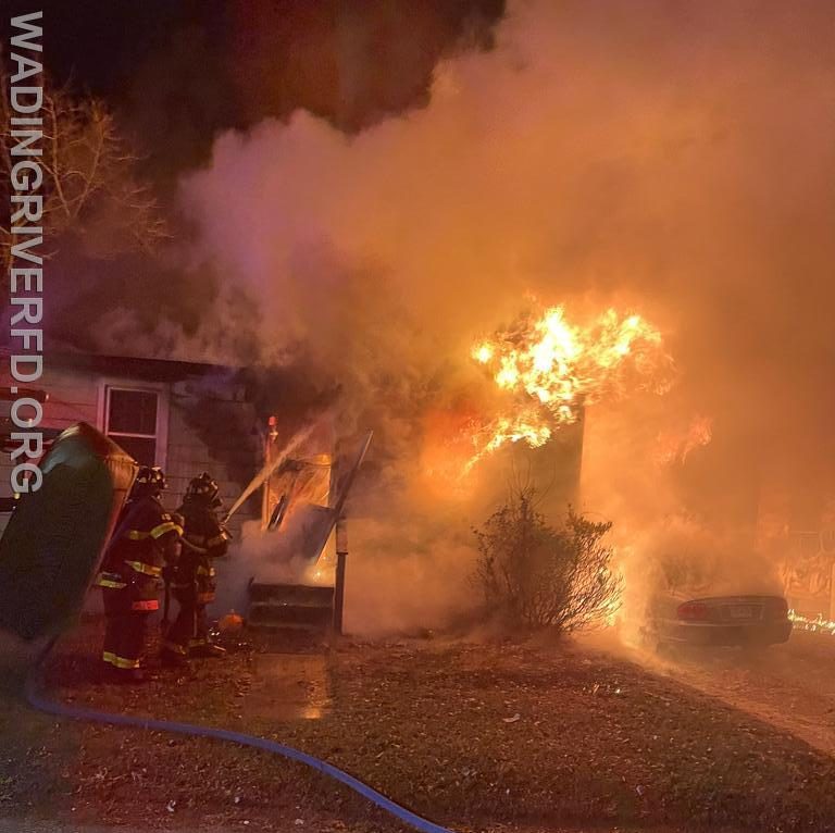Wading River firefighters respond to the Dec. 2 fire. (WRFD)