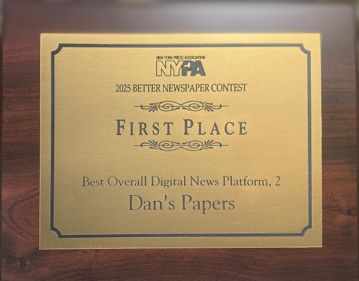 Dan's Papers won the NYPA 2025 First Place Award for Best Overall Digital News Platform